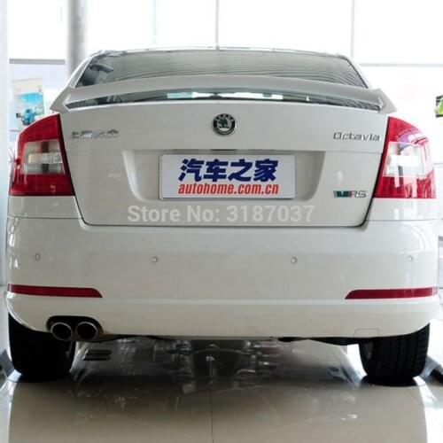 For Skoda Octavia Spoiler 2008-2013 ABS Plastic Unpainted Color Rear Roof Spoiler Wing Trunk Lip Boot Cover Car Styling