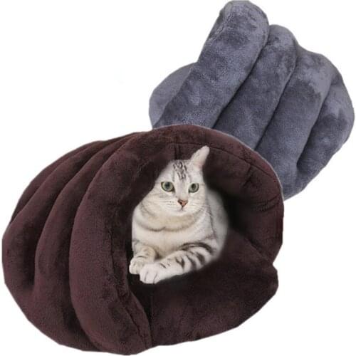 Warm Dog Bed Cat Mat Round Plush House Sofa Soft Sleeping Pet Basket For Dogs Cats Nest 2 In 1 Pet Bed Pet Cushion Supplies