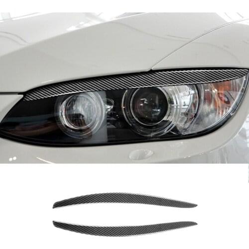 Carbon Fiber Headlights Eyebrows Eyelids Fit For BMW E92 Coupe E93 2007-2012 Car Styling Front Headlamp Trim Cover Accessories