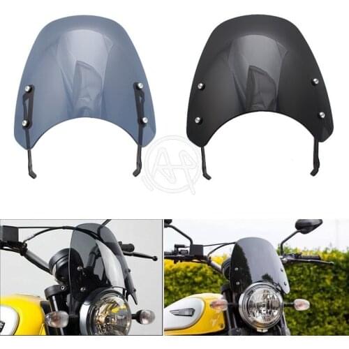 Windscreen Windshield Fly Screen Shield Wind Deflector with Bracket For DUCATI Scrambler 400 800 2015 2016 2017 2018 2019 2020