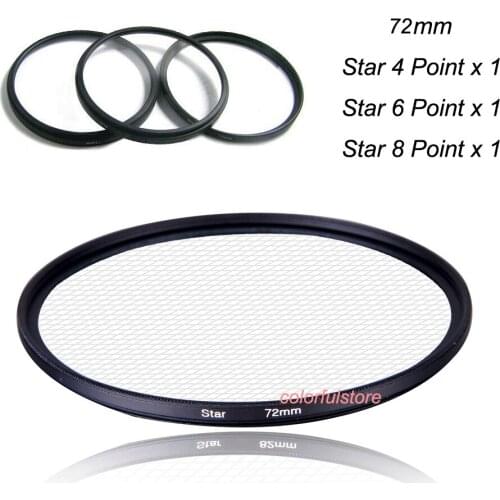 3x 72 72mm Star Filter 4 6 8 Point Twinkle Flare Lens Filters For Nikon D200 D500 D750 D5300 D5500 D3300 D3400 Camera SLR Lenses