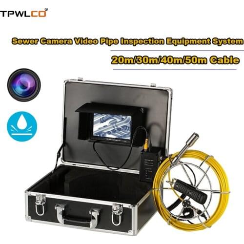 20-50m Cable Reel 23mm Waterproof Lens Sewer Camera Video Pipe Inspection Equipment System With 7inch Display/4500mA Battery