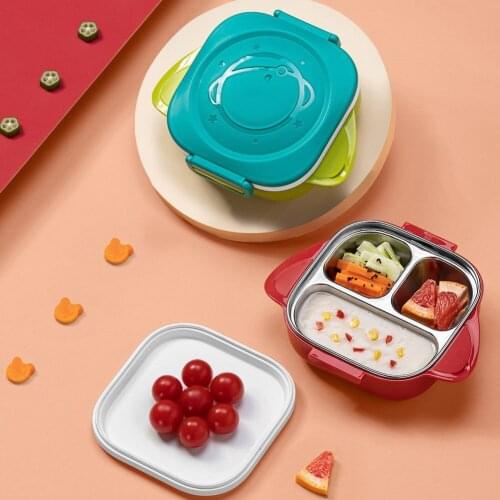 304 Stainless Steel Lunch Box 2layers Microwae Heating Lunch Container Food Storage Box Bento Box For School Kids Office Worker