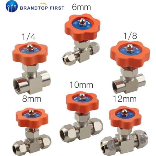 6mm/8mm/10mm/12mm Nickel-Plated Brass Plug Durable Tube Needle Valve OD For Swagelok