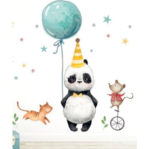 60x100 CM Cute Panda Kids Room Wall Adhesive Pvc Foil Home Decor Accessories Self-Adhesive Wallpaper Nursery baby Home