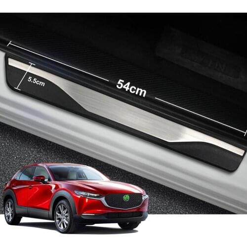 LFOTPP Car Stainless Steel Door Sill Cover For CX-30 2019 2020 Front Rear Door Door Sill Trim Strip Auto Accessories 4 Pcs