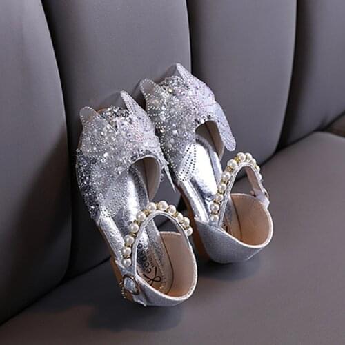 Summer Leather Shoes Girls Sandals Butterfly Big Kids Performance Shoes Princess Shoes For Party Dress ballet chaussures fille