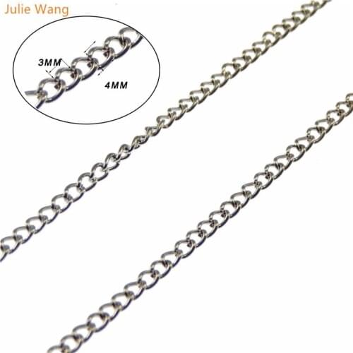 Julie Wang 2 Meters Zinc Alloy Anklet Bracelet Necklace Link Chain For Women Men DIY Jewelry Handmade Crafts Decorate Finding