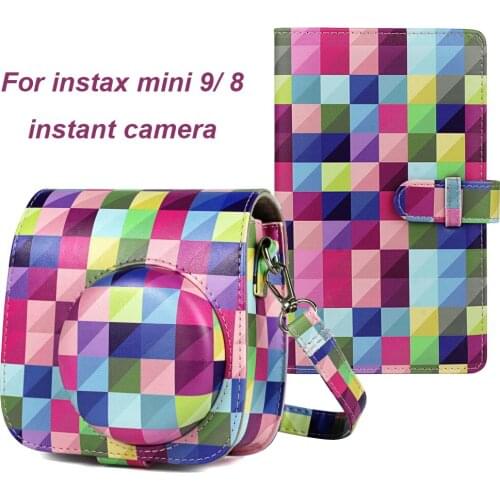 PU Leather Fujifilm Instax Mini 9 8 Camera Case with 96 Pockets 3 Inch Mini Film Photo Album Book Instant Camera Accessories
