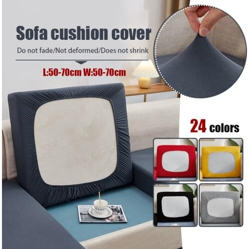 1 Seater Sofa Seat Cushion Cover Elastic Solid Color Pets Kid Furniture Protector Velvt Stretch Washable Removable Slipcover