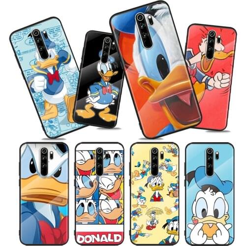 Tempered Glass Cover Disney Donald Duck For Xiaomi Redmi Note 10 10S 9T 9S 9 8T 8 7 Pro Max 5G Shockproof Phone Case