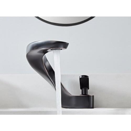 Bathroom sink black faucet hot and cold water creative sink faucet
