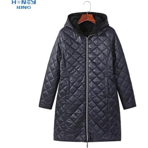 HONEYKING Childrens Winter Warm Jacket For Girls Thicken Cotton Long Hooded Coat Kids Windbreaker Outwear Clothing