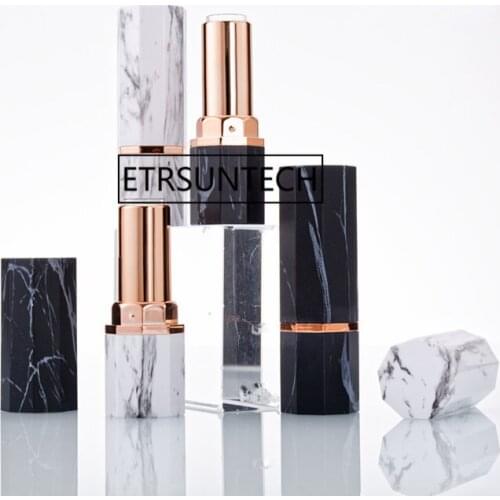 Nine-sided marbled Luxury Empty Lipstick Tube Lip Balm Tubes DIY Tube Lipgloss Cosmetic Containers Packaging Bottles F1699