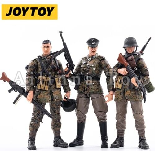 JOYTOY 1/18 3.75 Action Figure (3PCS/SET) WWII Germany Wehrmacht Spring Camouflage Anime Collection Military Model Free Shipping