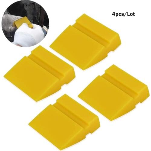 FOSHIO 4PCS 5cm Silicone Squeegee Vinyl Car Wrap Rubber Blade Window Tint Cleaning Tool Water Snow Ice Scraper Sticker Remover