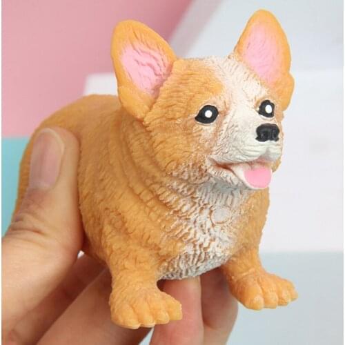 J60B Squeeze Ball Toy Corgi Dog for Kids Adults Interactive Playhouse Kit Educational Toys Squeezing Toy Anxiety Relief Ball
