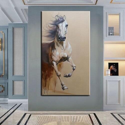 100% Handmade Horse Oil Painting On Canvas For Room Decor Modern Big Size Retro Abstract Hand Painted Painting Frameless