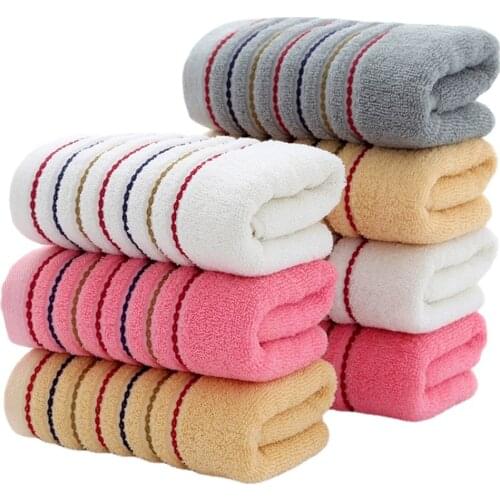 100% Cotton Striped Towels Set Soft Bath Thick Shower Bathroom Home Spa Face Towel for Adults Kids Toalla Serviette Handtuch