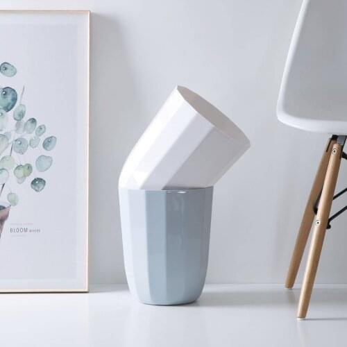 Non-regular Shape Trash Can Waste Bins Lidless Plastic Paper Basket Creative Dustbin Home Office Simple Rubbish Garbage Can