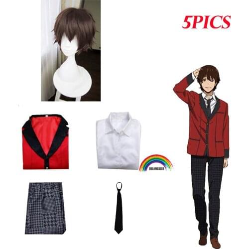5pis Anime Kakegurui Cosplay Costume Jabami YumekoSuzui Ryota Cosplay Costume Women School Uniform Suits Wig School Uniform