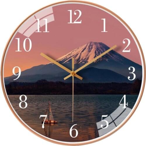 Quartz Wall Clock Rose Gold Silent Hanging Clock 10 Inch Digital Horloges for Office Living Room Nordic Wall Watch Decor