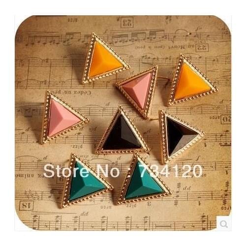 Hot Sales Jewellery Wholesale resin Triangle stud gift for women girl earrings