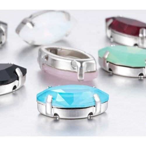 Hollow Out Copper Claw Rhinestones Leaf Shape Glass Strass Set Horse Eye DIY Art Crafts Sew On Stones Claws Sets