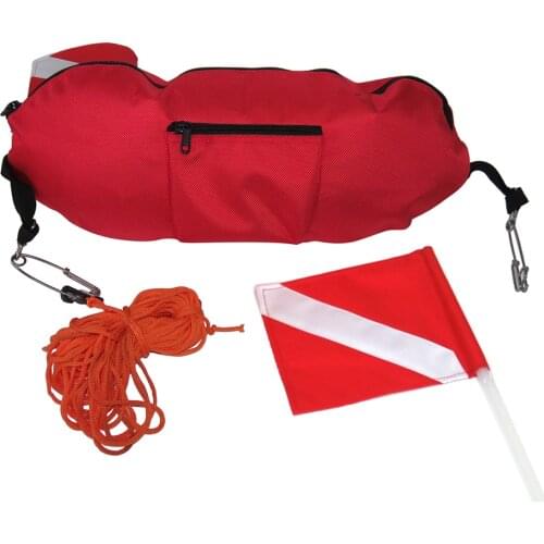 Buoy Inflatable Diver Down Flag with 25m Line Ropes Float Removable Diving Fishing accessories Underwater Equipments