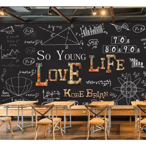 Photo Wallpaper 3D European-style simple hand-painted chalk characters restaurant KTV background wall Wallpaper home decor