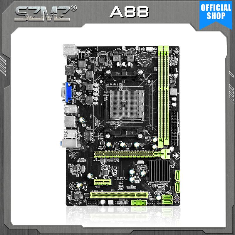 SZMZ A88 Desktop Motherboard AMD socket FM2/FM2+ support A10 A8 A6 A4 Athlon2 x4 Integrated Graphics CPU DDR3 RAM A88X PC plate