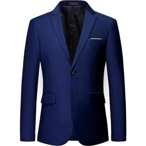 Wholesale 11 Color S-6XL Boutique Fashion Solid Color Business Formal Mens Slim Blazer Groom Wedding Dress Male Suit Jacket