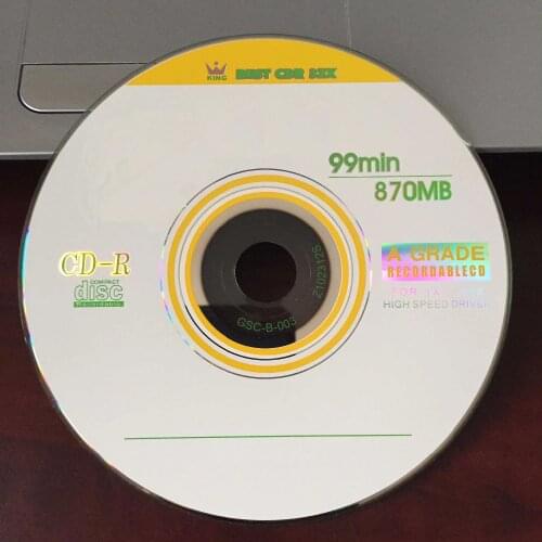 Wholesale 5 discs A+ Yellow Blank Printed 32x Blank 870 MB CD-R