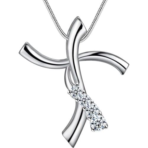 Wholesale Charm Silver Color Pendants For Women Fashion Jewelry Necklace Lady Fashion Jewelry Pendant Windmill Shape Cross AN128