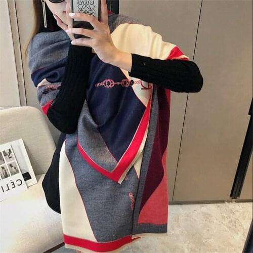 Autumn and Winter New Imitation Cashmere Scarf Womens Korean Fashion Versatile Thickened Warm Student Scarf Office Shawl