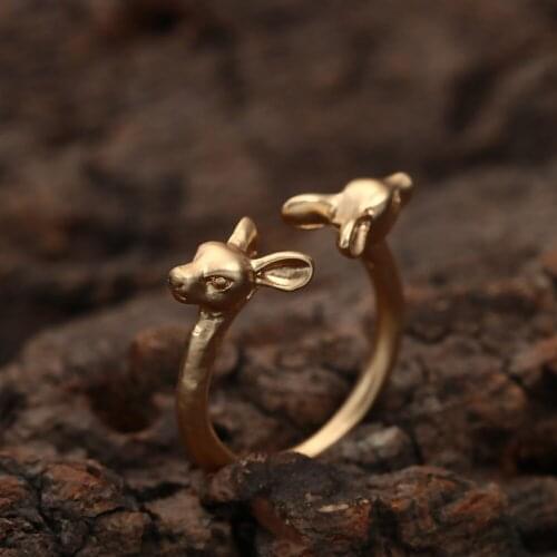 QIMING 2020 Animal Bambi Ring Women New Fashion Jewelry Deer Rings Stag Reindeer Elk Statement Ring Girl Gift Bague