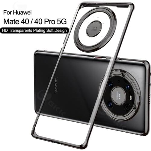 Luxury Transparent Plating Case For Huawei Mate 40 Pro 5G Ultra-thin Shockproof Protection Cover For Huawei Mate 40 Pro 5G Case