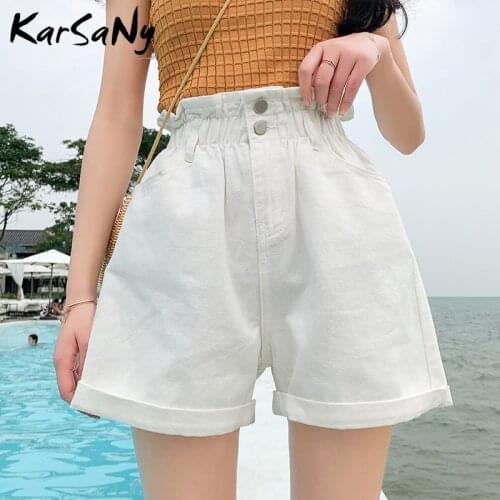 Summer Denim Shorts Women Plus Size Wide Leg Loose Short Jeans Feminino Black Womens Summer High Waisted Shorts For Women Denim