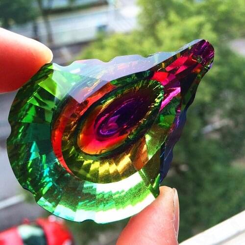 Top 10pcs Rainbow K9 Crystal Glass Shell Shape Pendants Vintage Home Deco Wedding Party minia turas Feng Shui Suncatcher Hanging