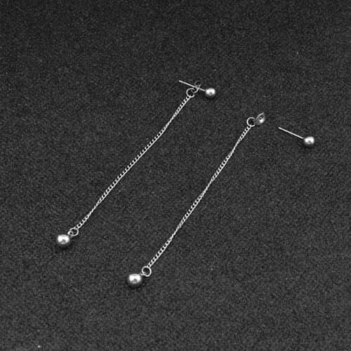 Y166 Elegant Stainless Steel Long Tassel Chain Dangle Drop Earrings KPOP Boy Jewelry