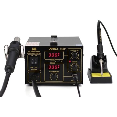 YIHUA952D+ welding table two-in-one dual display hot air table hot air gun welding table YIHUA952D