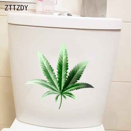 ZTTZDY 22.9×22.4CM Psychedelic Elegant Leaves Creative Wall Sticker Fashion Home Bathroom Toilet Decor T6-0293