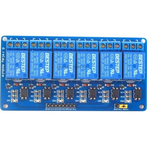 1Pcs High Quality 5V Relay Module 6Channel Relay Output 6 Way Relay Module