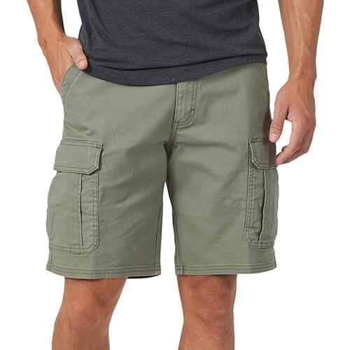 2021 Fashion Mens Pants Pocket Zipper Resilience Leisure Time Tooling Shorts Pants Fit Relaxed Shorts In Summer For Male