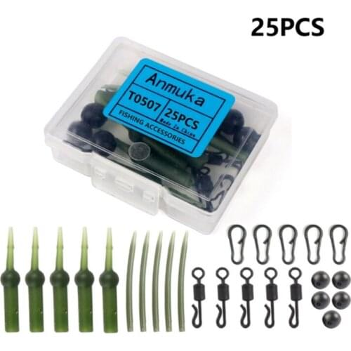 25pcs/set Fishing Swivel Set Swivel Pin Fishing Connector Link with Interlock Snap Fishing Tackle