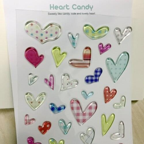 3D Clear Plastic Acrylic Heart Stickers Scrapbooking DIY Cutting Die Material Greeting Wedding Cards Making Home Decoration