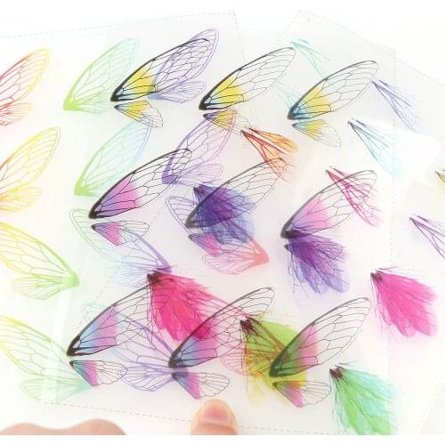 5pc Cicada Wings UV Resin Transparent Material Filling Epoxy Mold Making Tool Sticker Decorative Fit Earring Jewelry DIY Sticker