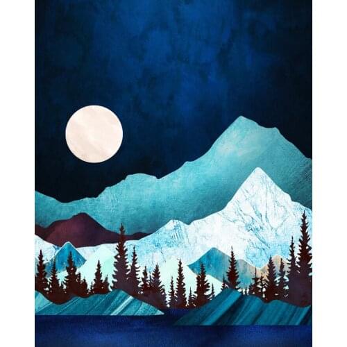 Space Moon Clouds Living Room Decoration Abstract Canvas Painting Tree Forest Mountain Pictures Prints Home Decor Cuadros