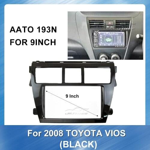 Car Radio Frame Dash Panel for Toyota Vios 2008 BLACK Stereo Panel Dashboard Kit Refitting Installation Frame Bezel Accessories