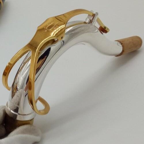 Free Shipping New De Xin Bb Tenor Saxophone Necks Professional Sax Necks Brass Accessories Silvering Gold lacquer Keys